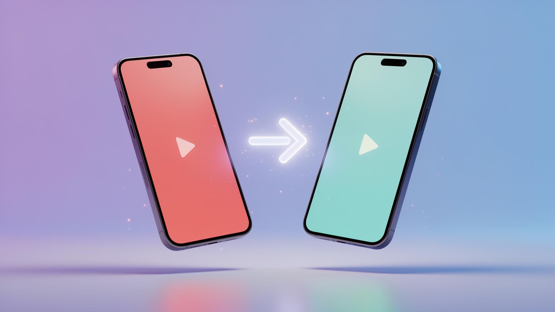 Soft coral and rose gradient with two minimalist phone outlines - YouTube Shorts vs TikTok