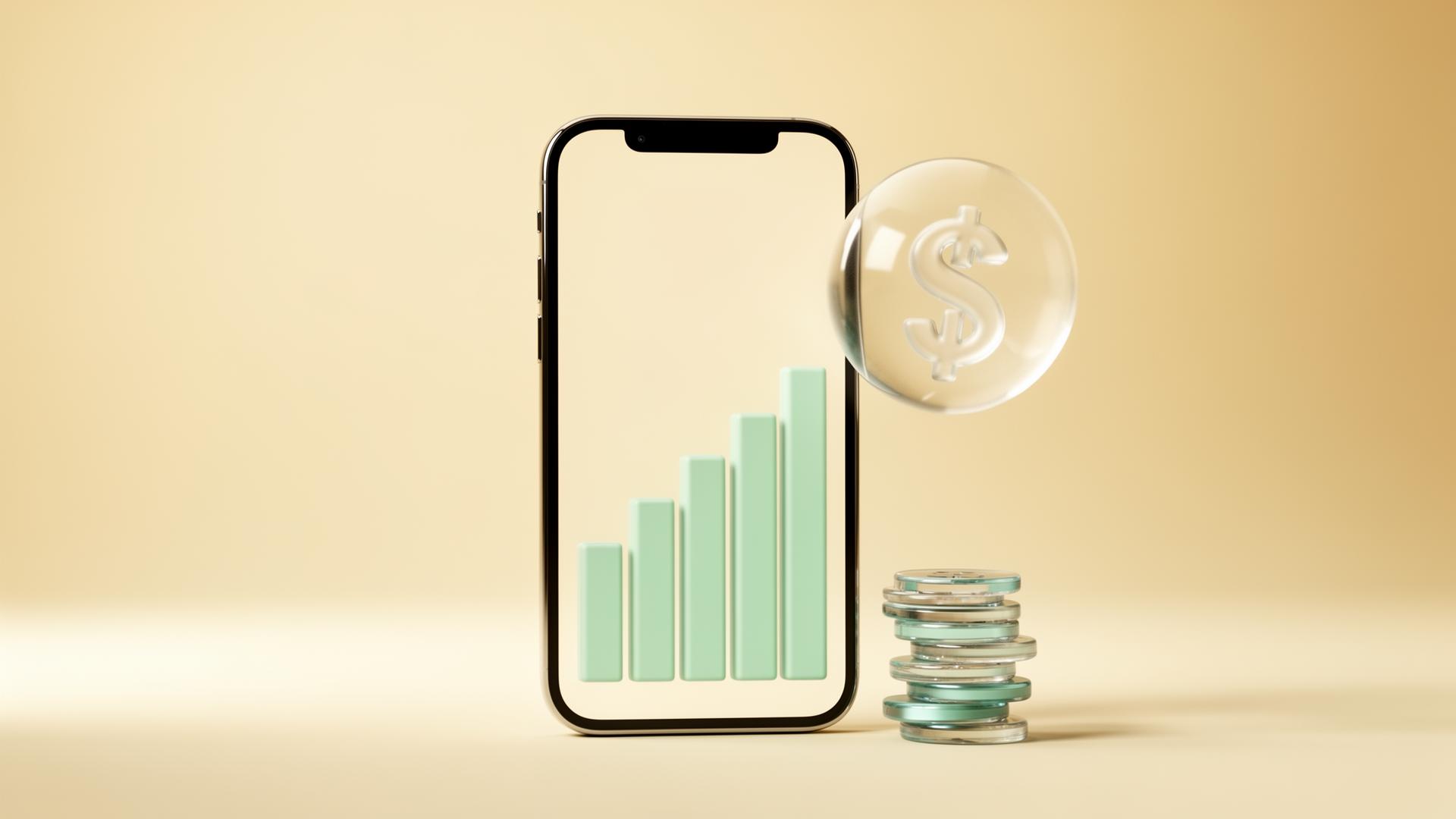 Soft cream gradient with a rising bar chart - TikTok Creator Fund rates